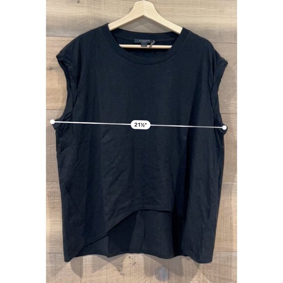 AllSaints Black Sanza Cotton Tank top size M - Picture 8 of 9